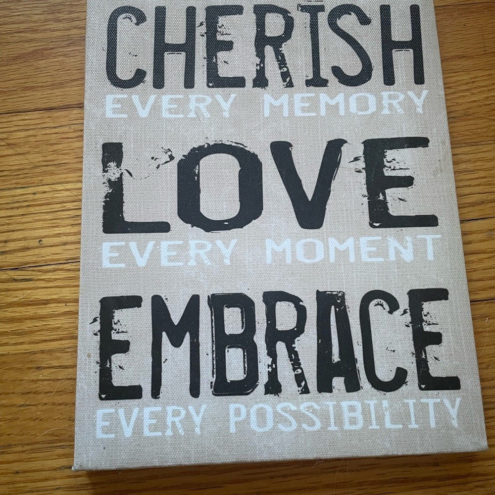 Cherish Love Embrace Wall Art - Black and Tan